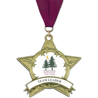 3-3/8" AS14 Full Color Medal w/ Grosgrain Neck Ribbon
