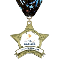 3-3/8" AS14 Full Color Medal w/ Stock Millennium Neck Ribbon