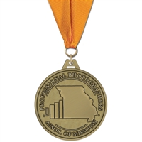 2-1/2" HS Medal w/ Grosgrain Neck Ribbon