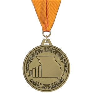 2-1/2" HS Medal w/ Grosgrain Neck Ribbon