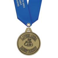 2" HG Medal w/ Solid Color Satin Neck Ribbon