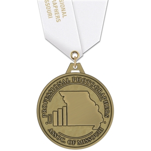 2-1/2" HS Medal w/ Solid Color Satin Neck Ribbon