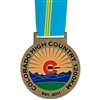 3" HH Medal w/ Custom Printed Looped Millennium Neck Ribbon