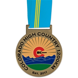 3" HH Medal w/ Custom Printed Looped Millennium Neck Ribbon