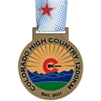 3-1/2" HE Medal w/ Custom Printed Looped Millennium Neck Ribbon
