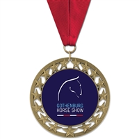 2-3/4" RS14 Full Color Medal w/ Grosgrain Neck Ribbon