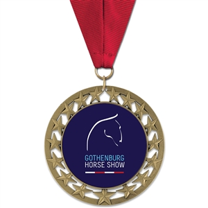 2-3/4" RS14 Full Color Medal w/ Grosgrain Neck Ribbon