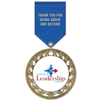 2-3/4" RS14 Full Color Medal w/ Solid Color Satin Drape