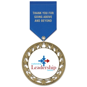 2-3/4" RS14 Full Color Medal w/ Solid Color Satin Drape