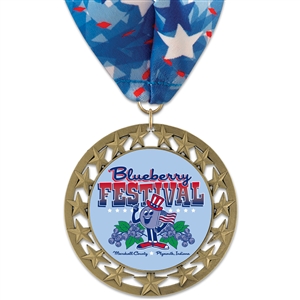 2-3/4" RS14 Full Color Medal w/ Stock Millennium Neck Ribbon