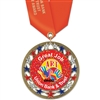 2-3/4" RSG Full Color Medal w/ Solid Color Satin Neck Ribbon