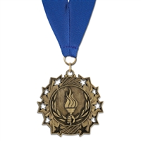 2-1/4" TS Medal w/ Grosgrain Neck Ribbon