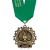 2-1/4" Cast TS Medal w/ Solid Color Satin Neck Ribbon