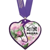 5" Custom Shape Birchwood Medal With Satin Neck Ribbon
