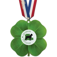 5" Standard Shape Birchwood Medal With Specialty Satin Neck Ribbon