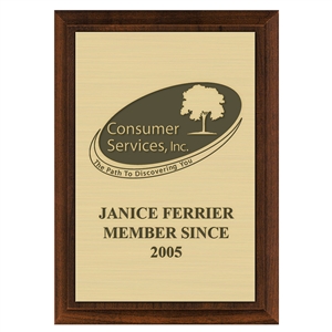 5" x 7" Cherry Plaque w/ Engraved Plate