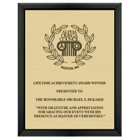 7" x 9" Black Plaque w/ Engraved Plate