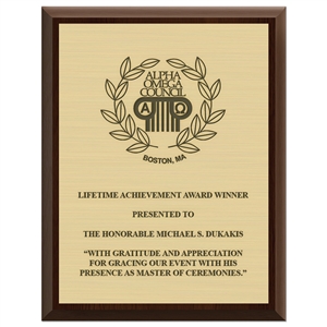 7" x 9" Cherry Plaque w/ Engraved Plate