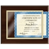 Certificate Plaque - Cherry Finish