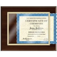 Certificate Plaque - Cherry Finish