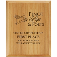 6" x 8" Engraved Solid Red Alder Plaque