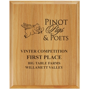 6" x 8" Engraved Solid Red Alder Plaque