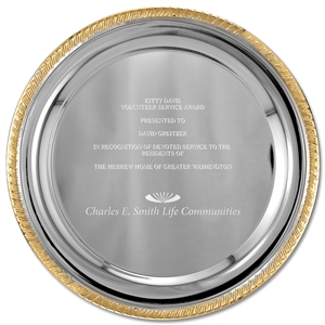 8" Round Tray w/ Gold Border