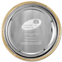 10" Round Tray w/ Gold Border