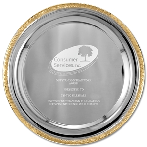 10" Round Tray w/ Gold Border
