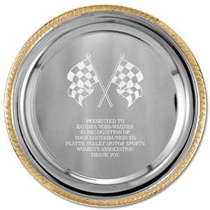 12" Round Tray w/ Gold Border