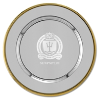 Round Charger Tray w/ Gold Border