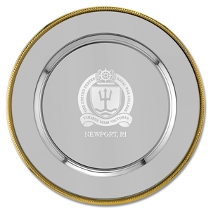 Round Charger Tray w/ Gold Border