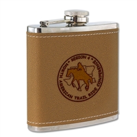 6 oz. Leather/Stainless Flask