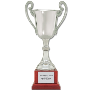 12-1/2" Loving Cup w/ Cherry Finish Base