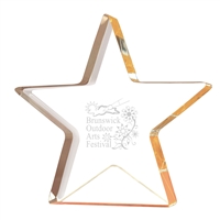 Engraved Gold Star Shimmer Acrylic