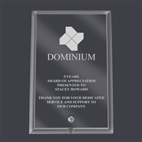 4" x 6" Engraved Clear Glass Desk Plaque