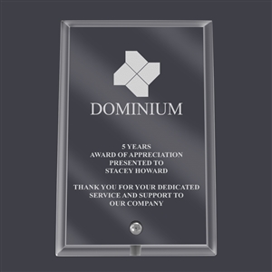 4" x 6" Engraved Clear Glass Desk Plaque
