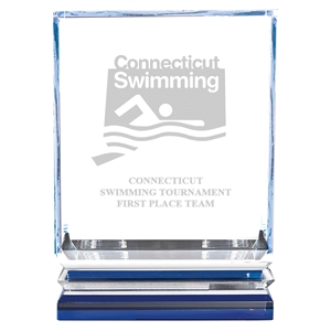 Acrylic Trophy w/ blue Reflective Base